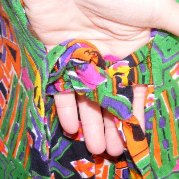 DASHERS Romper, M, Bold Print, Multicolor, VINTAGE, Shorts Sleeveless Geometric - Picture 7 of 15